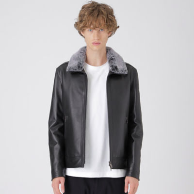 レザージャケット・ブルゾン/--/レザー/BLK/ブラック cutacut.com