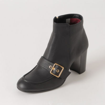 ブルーレーベルクレストブリッジ ショートブーツ 金具 レザー 23cm 黒-