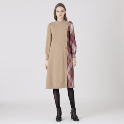 美品✨ブルーレーベルクレストブリッジ ロングポンチワンピース チェック 38 美品✨ブルーレーベルクレストブリッジ ロングポンチワンピース