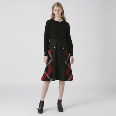 Blue Label Crestbridge ブルーレーベル クレストブリッジ ドレス Blue Lab Ezumi ファブリックミックスワンピース クレストブリッジ オフィシャルサイト