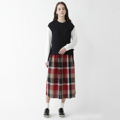Blue Label Crestbridge ﾌﾞﾙｰﾚｰﾍﾞﾙ ｸﾚｽﾄﾌﾞﾘｯｼﾞ ドレス ニットベストコンビ ワンピース ブルーレーベル ブラック レーベル クレストブリッジ オフィシャルサイト