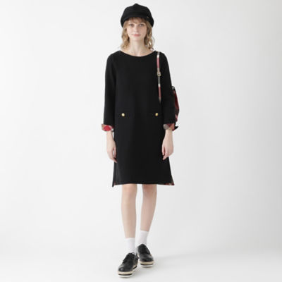 Blue Label Crestbridge ﾌﾞﾙｰﾚｰﾍﾞﾙ ｸﾚｽﾄﾌﾞﾘｯｼﾞ ドレス ウォームストレッチポンチワンピース ブルーレーベル ブラックレーベル クレストブリッジ オフィシャルサイト